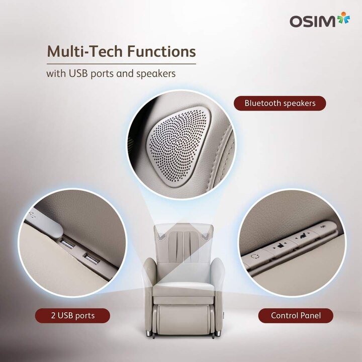 OSIM uDiva 3 (Brown) Transformer Smart Sofa + Cushion Cover (Tartan)