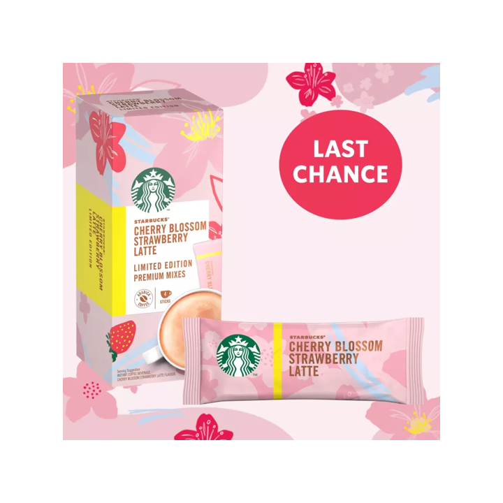 [BUNDLE DEAL] 2 x Starbucks Cherry Blossom Strawberry Latte Premium Instant Mix 4 x 24g - Seasonal