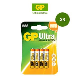 GP Alkaline Ultra 4 AAA Battery (3 card bundle)