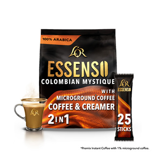 L'OR ESSENSO Colombian Mystique with Microground Instant 2in1 Coffee, 25 Sticks