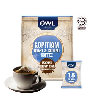 OWL Kopitiam Roast & Ground Coffee Kopi Siew Dai, 15 sachets