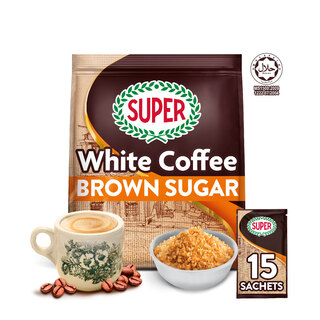 SUPER White Coffee 3in1 Brown Sugar, 15 sachets