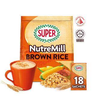 SUPER NutreMill Brown Rice, 3in1 Cereal, 18 sachets