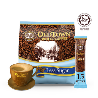 OLDTOWN Less Sugar Instant 3in1 Premix White Coffee, 15 Sticks