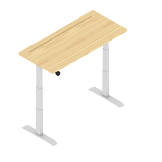 Everdesk+ Max White Frame w Raw Ashen Oak Natural Wood Tabletop (140cmx60cm)