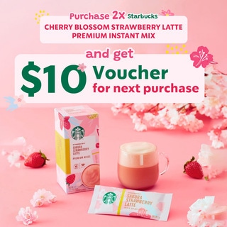 [BUNDLE DEAL] 2 x Starbucks Cherry Blossom Strawberry Latte Premium Instant Mix 4 x 24g - Seasonal