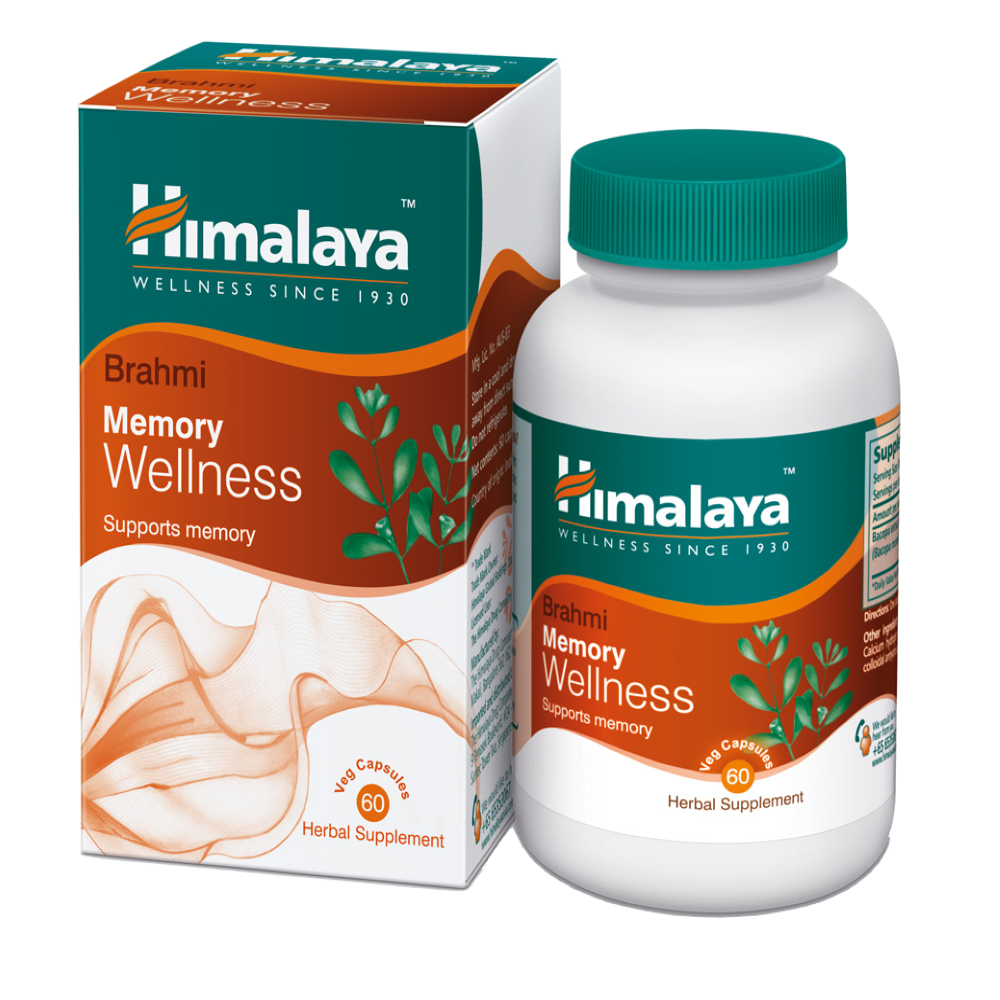 Himalaya Brahmi Memory Wellness 60 caps (Bundle of 2) *FREE samples giveaway