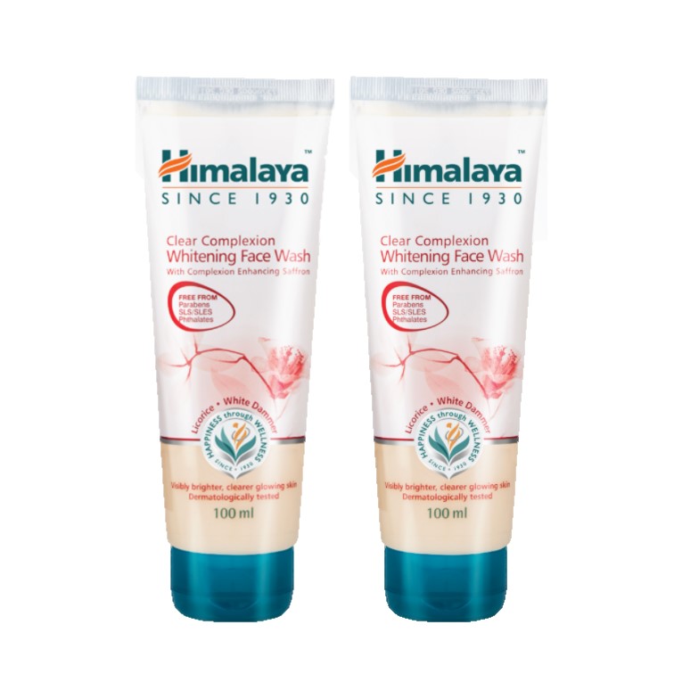 HIMALAYA CLEAR COMPLEXION WHITENING FACE WASH 100ML (Bundle of 2) *FREE samples giveaway 
