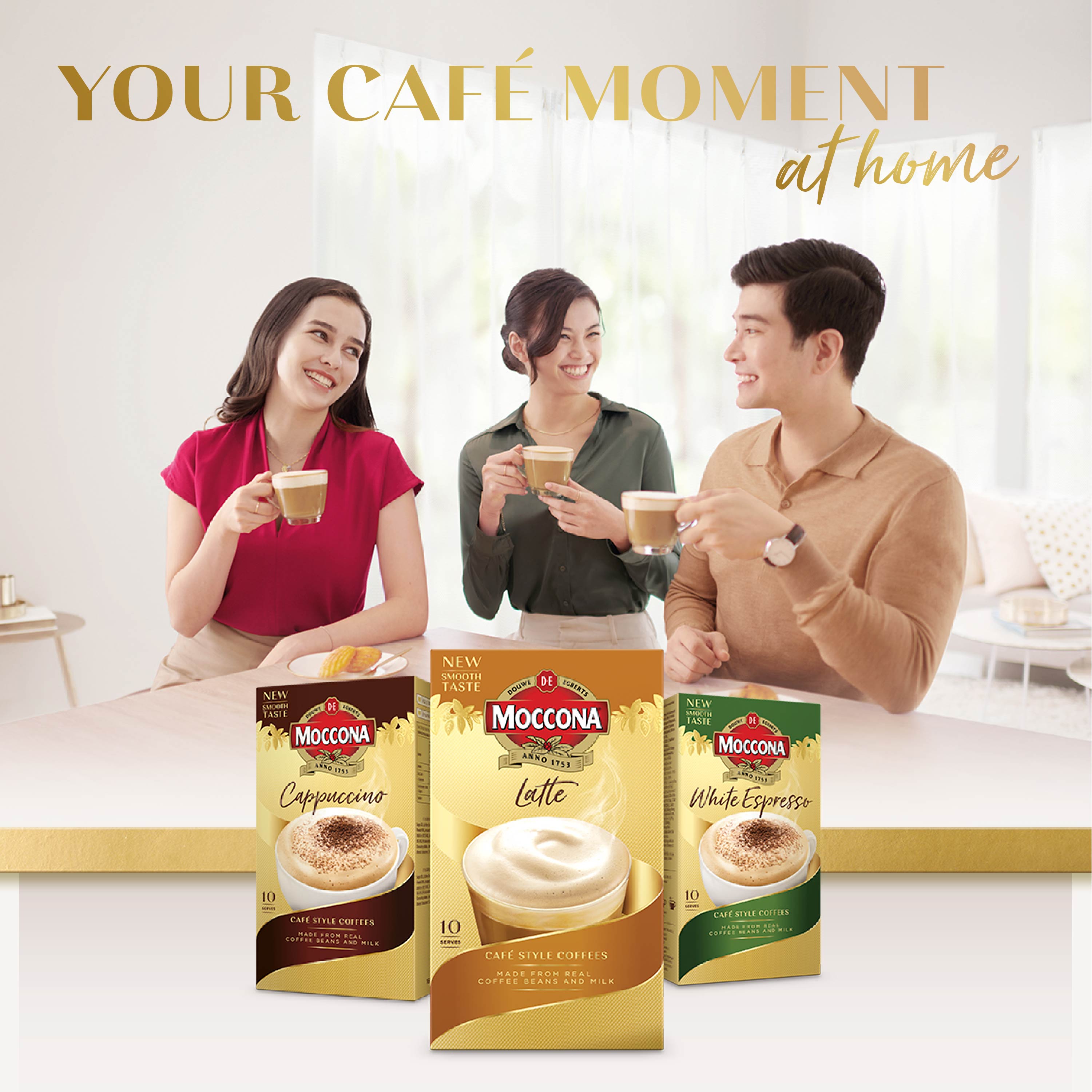 MOCCONA Specialty Cappuccino Instant 3in1 Coffee, 10 Sticks