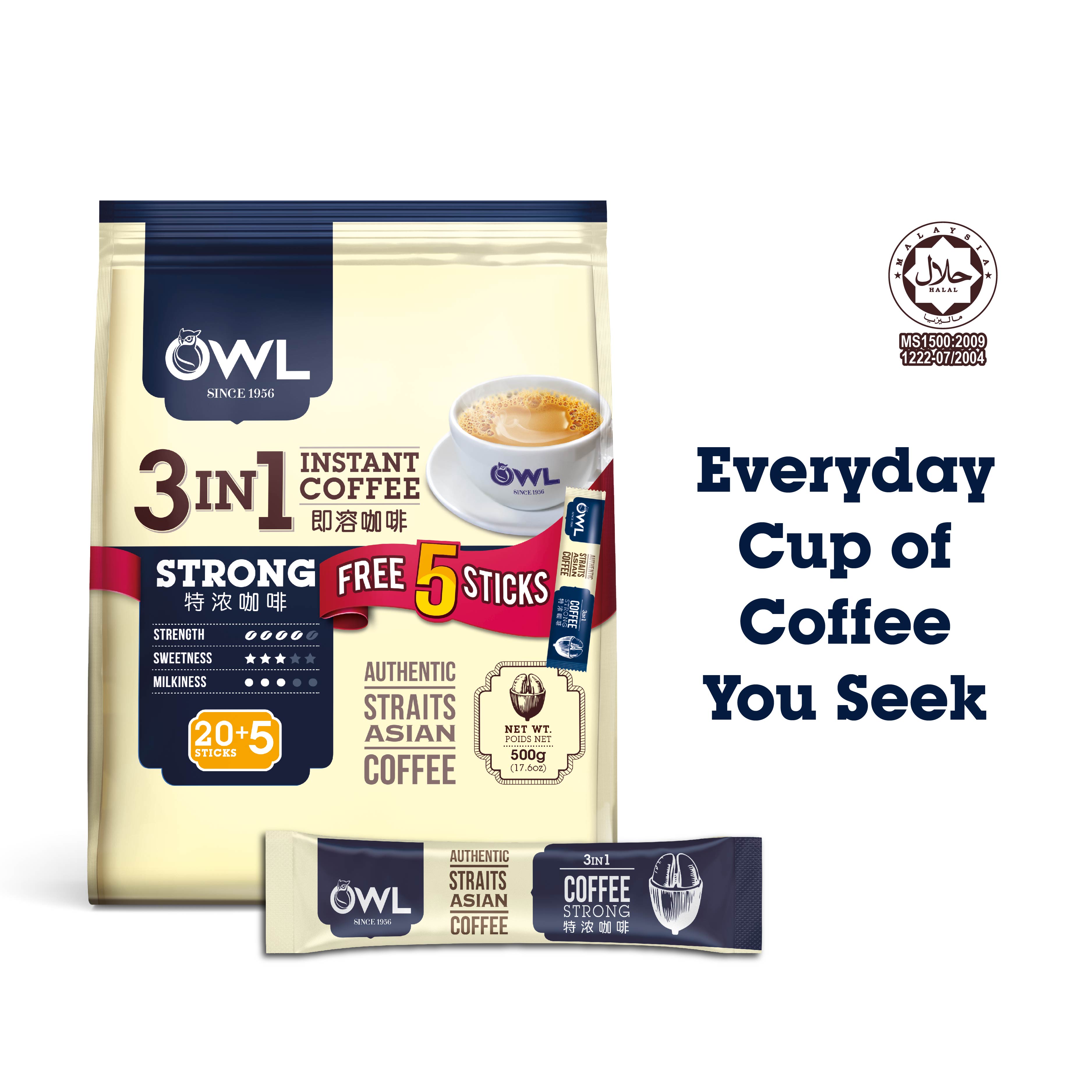 OWL 3in1 Instant Coffee Strong, 25 sticks