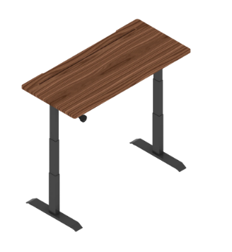 Everdesk+ Max Black Frame w Aged Darkened Walnut Natural Wood Tabletop (160cmx70cm)