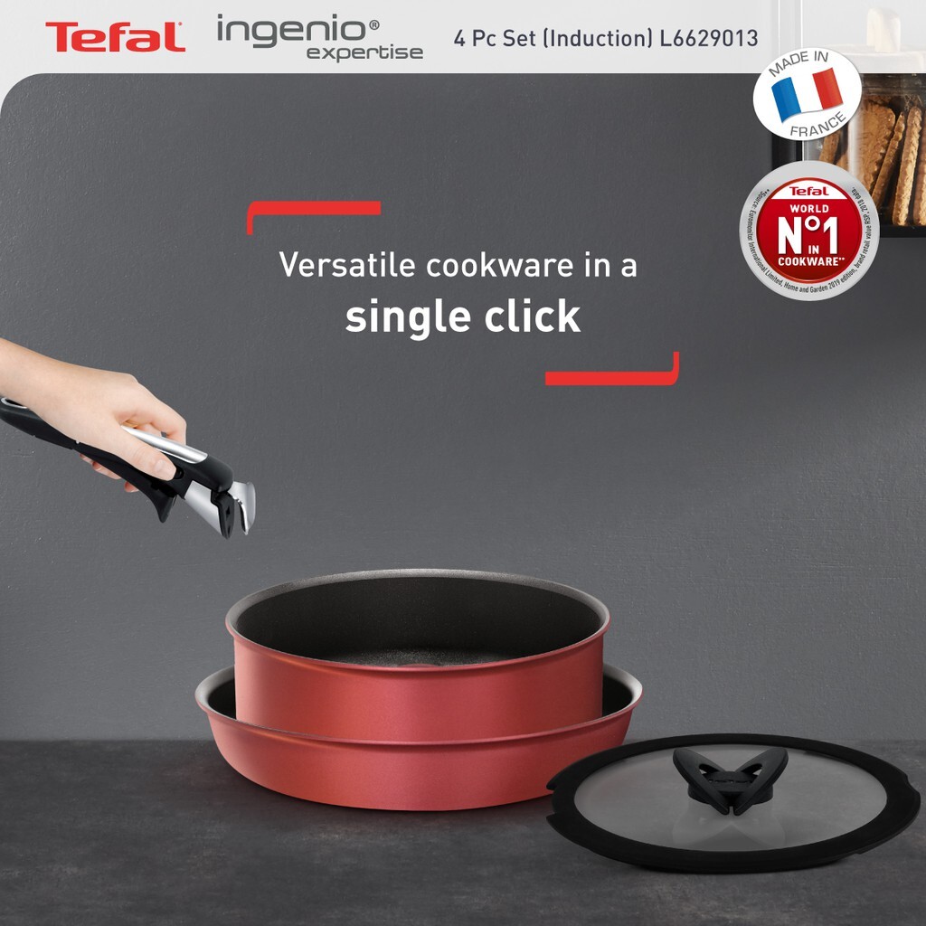 Tefal Ingenio Expertise Red 4 pc Set (IH) L66290